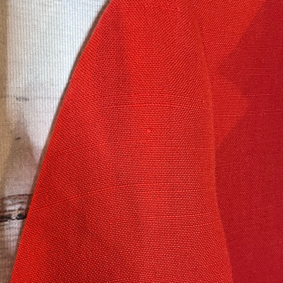 Vintage Buraks Red Linen Blazer Coat Small - Picture 5 of 16